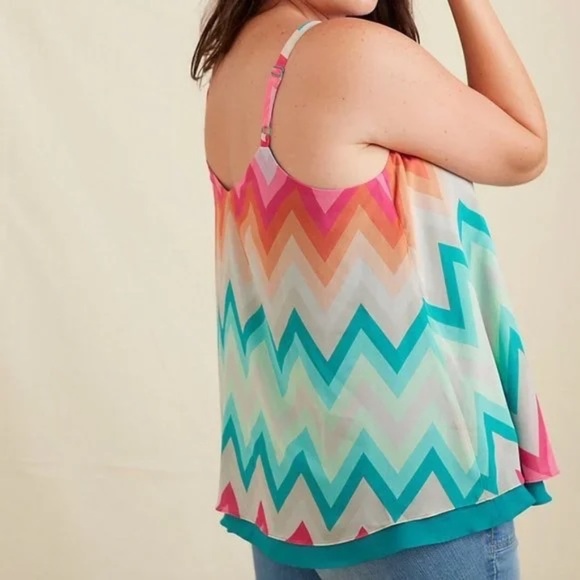 Torrid Sophie Chevron Chiffon Swing Cami - Picture 2 of 13